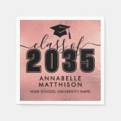 Abschluss Rosa Gold Abitur Serviette (Vorderseite)