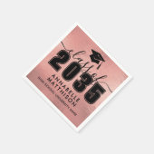 Abschluss Rosa Gold Abitur Serviette (Ecke)