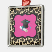 Abschluss - rosa Leopard/Cheetah Ornament Aus Metall (Links)
