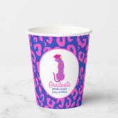 Abschluss Rosa und Blauer Leopard Pappbecher (Rückseite)