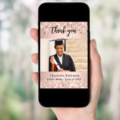 Abschluss Rose Gold Foto Vielen Dank Einladung