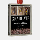 Abschluss Rose Gold Glitzer Drei Foto Ornament Aus Metall (Rechts)