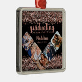 Abschluss Rose Gold Glitzer Fünf Foto Ornament Aus Metall (Rechts)