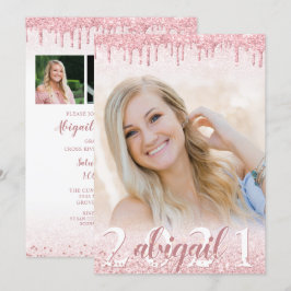 Abschluss Rose Gold Glitzer Tropfen Sparkone 4 Fot Einladung