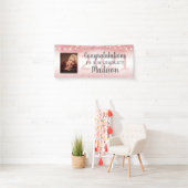 Abschluss Rose Gold Pink Glitzer Lights Foto Banner (Insitu)