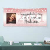 Abschluss Rose Gold Pink Glitzer Lights Foto Banner (Messe)