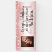Abschluss Rose Gold Pink Glitzer Lights Foto Banner (Vertikal)