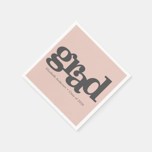 Abschluss rot rosa fett moderne Typografie Serviette (Ecke)