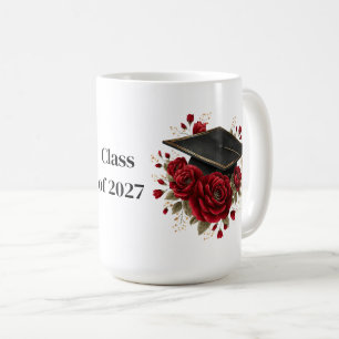 Abschluss Rot Rosen Kaffeetasse