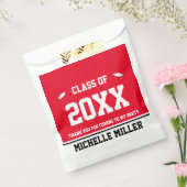 Abschluss Rot Schwarz und Weiß Graduiertenname Geschenktütchen (Versiegelt)