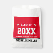 Abschluss Rot Schwarz und Weiß Graduiertenname Geschenktütchen (Vorderseite)