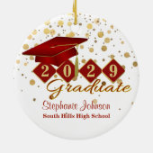 Abschluss Rot und Gold Keramik Ornament (Hinten)