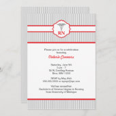 Abschluss-Rot und Grau Caduceus RN BSN LPN Einladung (Vorne/Hinten)