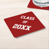 Abschluss Rot und Weiß Untersetzer (angewinkelt)