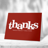 Abschluss rote fette, moderne Typografie Dankeskarte