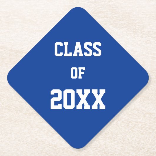 Abschluss Royal Blue and White Class Untersetzer (Vorderseite)