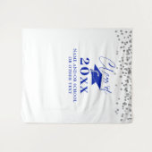 Abschluss Royal Blue Class Jahr Hintergrund Wandteppich (Vorderseite (Horizontal))