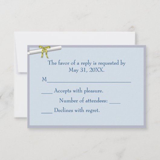 Abschluss-RSVP-Karte RSVP Karte (Rückseite)