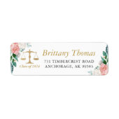 Abschluss Rücksendeadresse der Pink Floral Law Sch (Vorne)