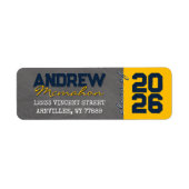 Abschluss-Rücksendeadresse für Navy & Gold Chalkbo (Vorne)