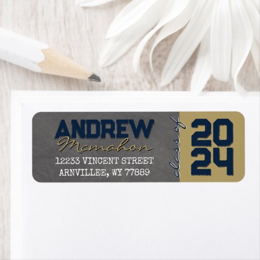 Abschluss-Rücksendeadresse Navy & Bronze (Insitu)