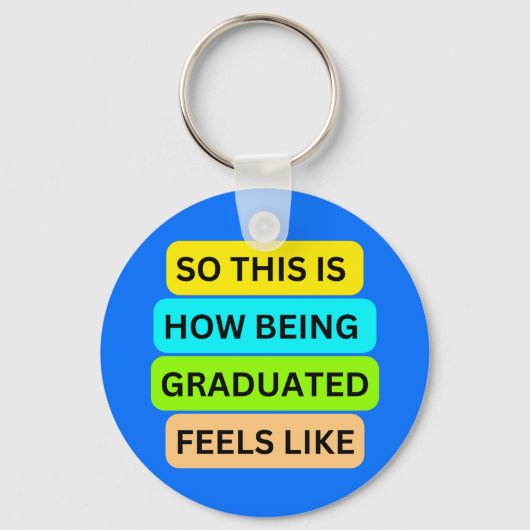 Abschluss rund hellblauer Schlüsselanhänger SO_THI (Vorderseite)