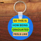 Abschluss rund hellblauer Schlüsselanhänger SO_THI (Vorderseite)