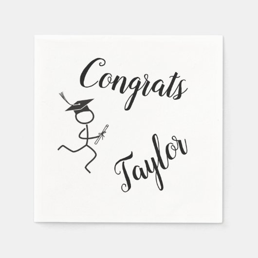 Abschluss Runner © Running Grad Paper Napkins Serviette (Vorderseite)