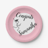 Abschluss Runner © Running Grad Party Pink Pappteller (Vorderseite)