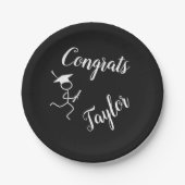 Abschluss Runner © Running Grad Schwarz-weiß Plate Pappteller (Vorderseite)