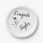 Abschluss Runner © Running Grad White Black Text Pappteller (Vorderseite)