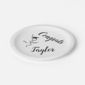 Abschluss Runner © Running Grad White Black Text Pappteller (Schrägansicht)