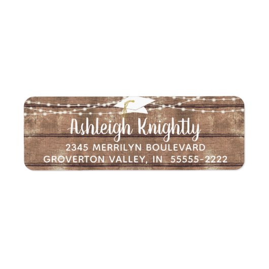 Abschluss Rustic Wood String Light Rücksendeadress (Vorne)