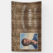 Abschluss Rustikale Holzsäge Leuchten Personalisie Banner (Vertikal)