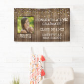 Abschluss Rustikales Foto mit Holzstring Lights Banner (Insitu)