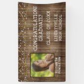 Abschluss Rustikales Foto mit Holzstring Lights Banner (Vertikal)