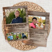 Abschluss Rustikales Holz 5 Foto Einladung