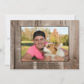 Abschluss Rustikales Land Holz 5 Foto Einladung (Rückseite)