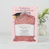 Abschluss-Sack Crawfish-Boil-Party Einladung (Stehend Vorderseite)