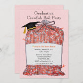 Abschluss-Sack Crawfish-Boil-Party Einladung (Vorne/Hinten)