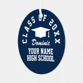 Abschluss-Sake-Ornament mit benutzerdefiniertem Fo Ornament Aus Metall (Vorderseite links)