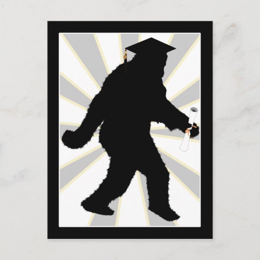 Abschluss Sasquatch mit Grad Cap Ankündigungspostkarte (Vorderseite)