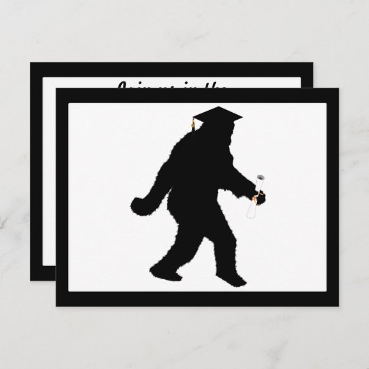 Abschluss Sasquatch mit Grad Cap Einladung (Vorne/Hinten)