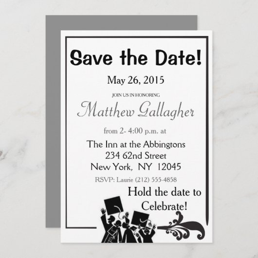 Abschluss Save the Date (Vorne/Hinten)