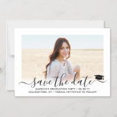 Abschluss Save the Date 1 Foto Elegantes Skript Magneteinladung (Vorderseite)