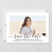 Abschluss Save the Date 1 Foto Elegantes Skript Magneteinladung (Vorderseite)