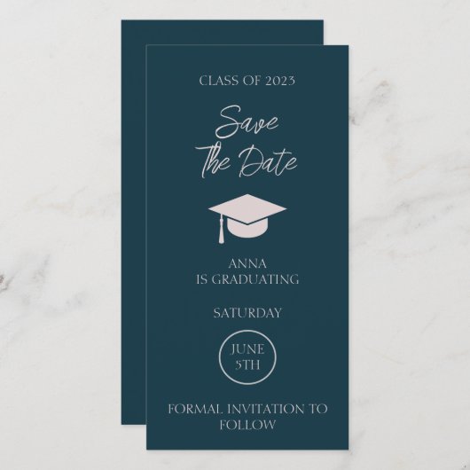 Abschluss Save the Date Ankündigung des Abschlusse (Vorne/Hinten)