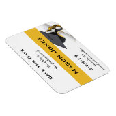 Abschluss Save the Date Black Gold Cap Tassel Magnet (Rechte Seite)