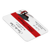 Abschluss Save the Date Black Red Cap Tassel Magnet (Rechte Seite)