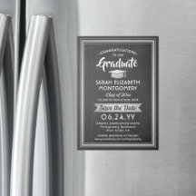 Abschluss Save the Date Chalkboard grau und weiß
